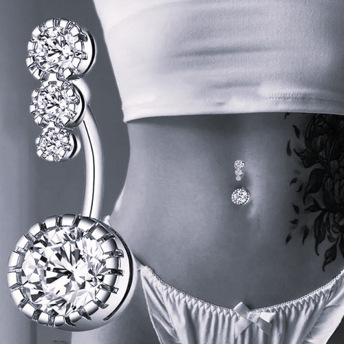 Lot De 2 Piercings De Nombril En Strass – 15 Mm – Hypoallergénique – Style Cristal Brillant - 9