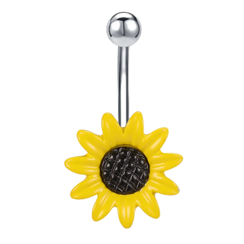 piercing-nombril-fleur-jaune