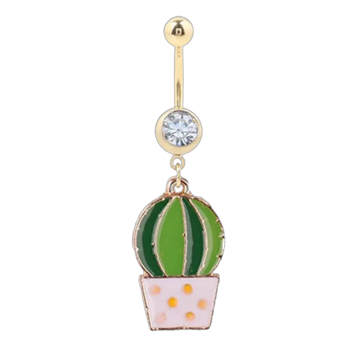 piercing-nombril-cactus-vert