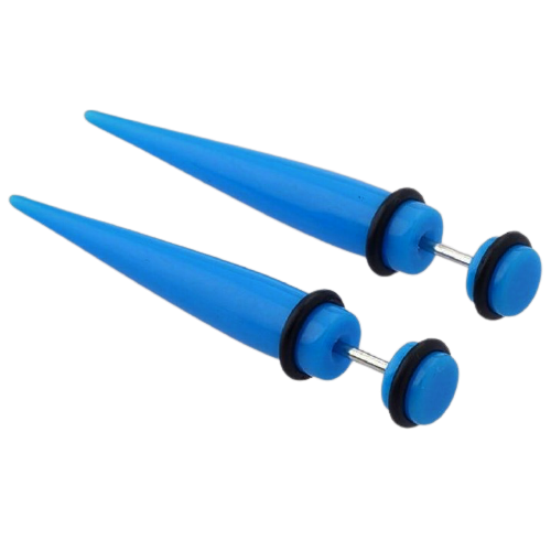 faux-piercing-écarteur-pointe-bleu