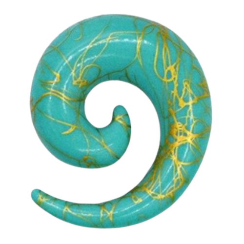 piercing-écarteur-spirale-vert