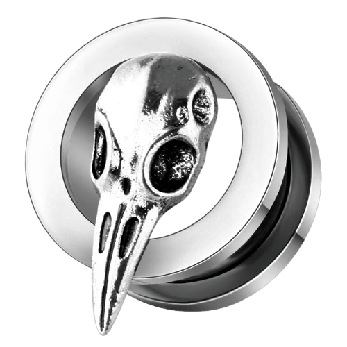 piercing-tunnel-oiseau-argent