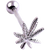 Piercing Langue Feuille de Cannabis