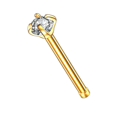 Piercing Nez stud trinity avec opales en Titane PVD Gold Piercing Nez stud trinity avec opales en Titane PVD Gold