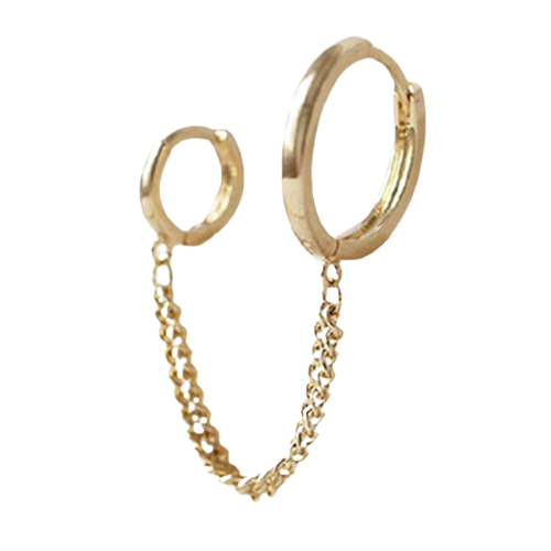 piercing-oreille-pendentif-chaîne-d'or