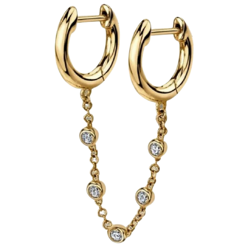 Piercing Oreille Pendentif Chaîne et Boules