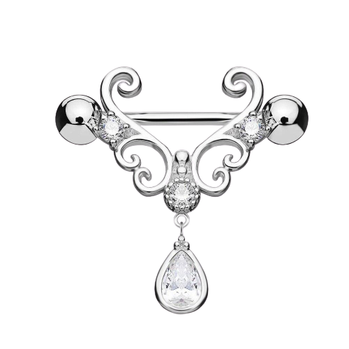 piercing-téton-bouclier-diamant-argent